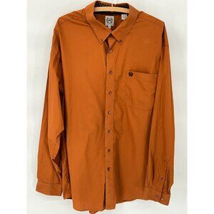 Cinch Mens XL Long Sleeve Rust Button-Down Shirt 100% Cotton Made In Vietnam‎